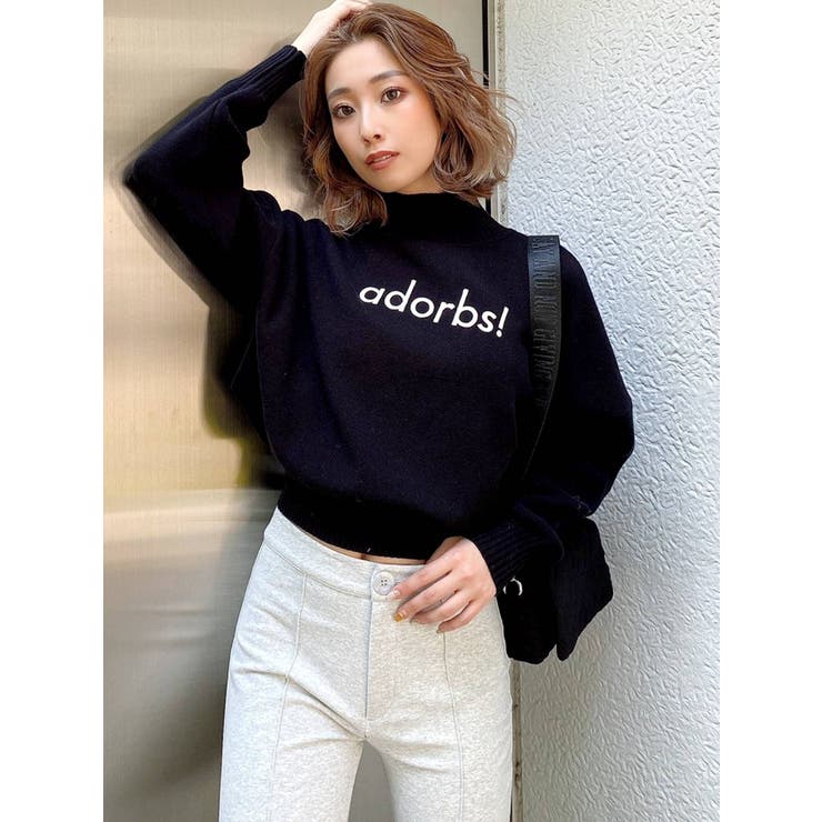 adorbs ボトルネックショートニットトップス[品番：MKSW0047188