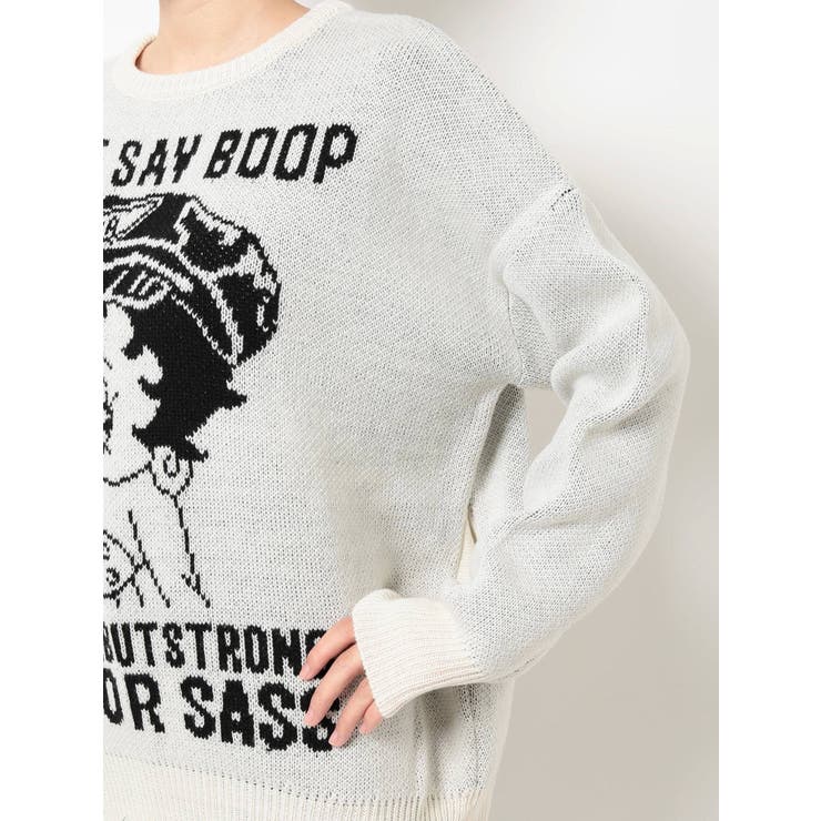 BETTY BOOP（TM) GYDIESジャカードニットTOPS[品番：MKSW0052554