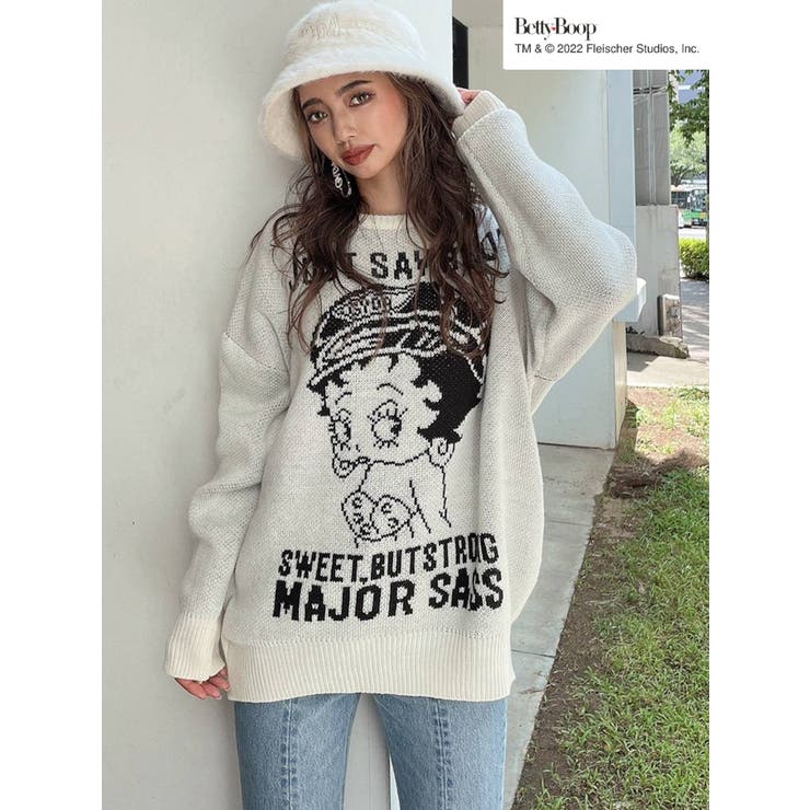 GYDA HAT BETTYBOOP ジャカードニットトップス