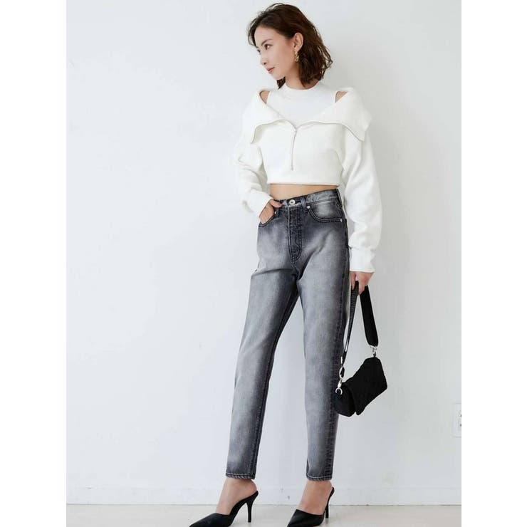ハーフZIPレイヤードニットトップス[品番：MKSW0046450]｜GYDA