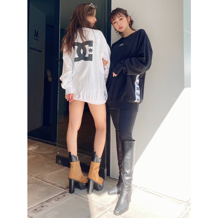 【GYDA】トラックラインスウェットトップス GYDA トレーナー スウェット GD CUT OUT スウェットトップス