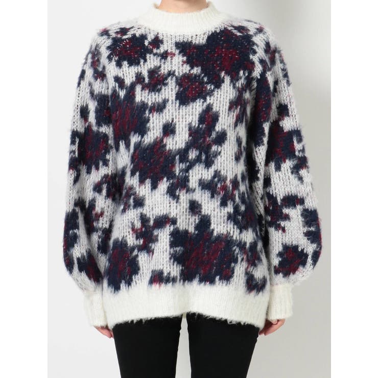 MOSAIC FLOWER PATTERN ニットトップス[品番：MKSW0047761