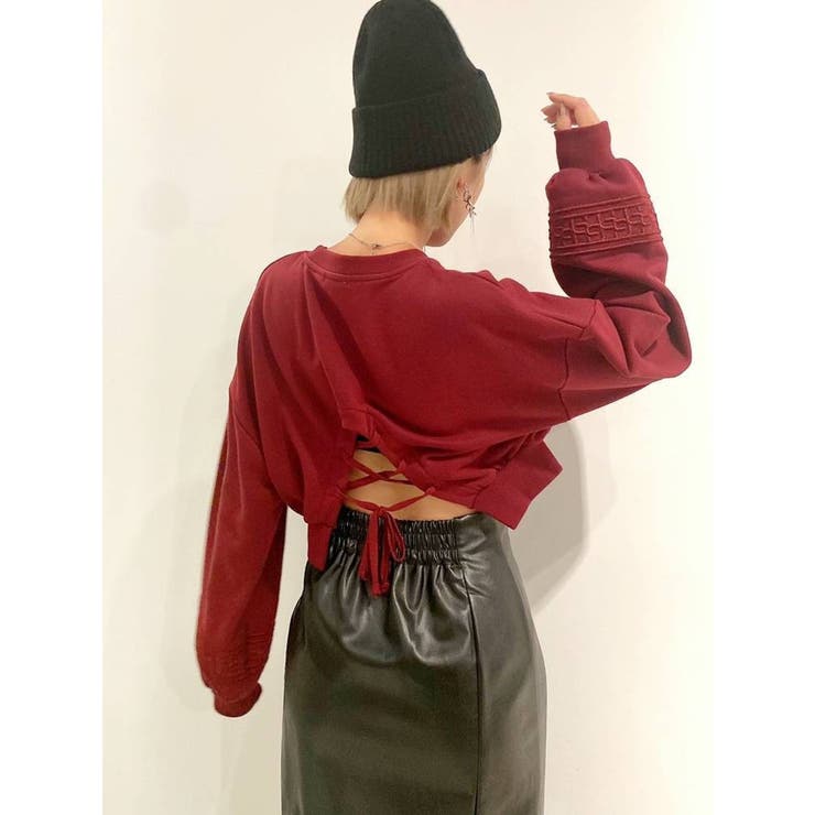 GGラインBACKレースアップ スウェットトップス[品番：MKSW0047770