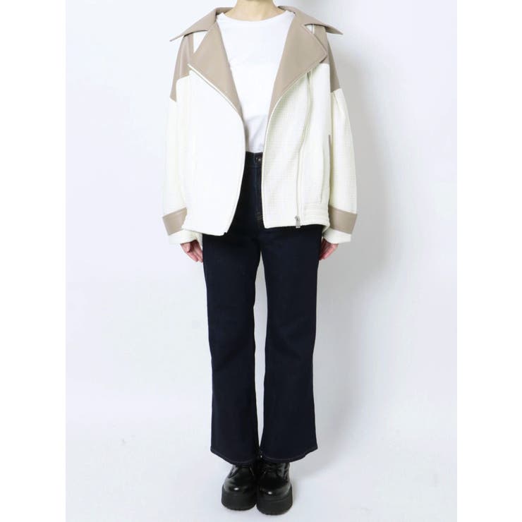 Spring Tweed BIGライダースジャケット GYDA ブラック セットアップ着用可】Spring Tweed BIGライダースジャケット