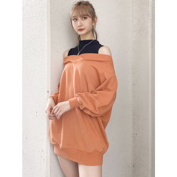 2WAYオフショル BIGスウェットワンピース[品番：MKSW0048588