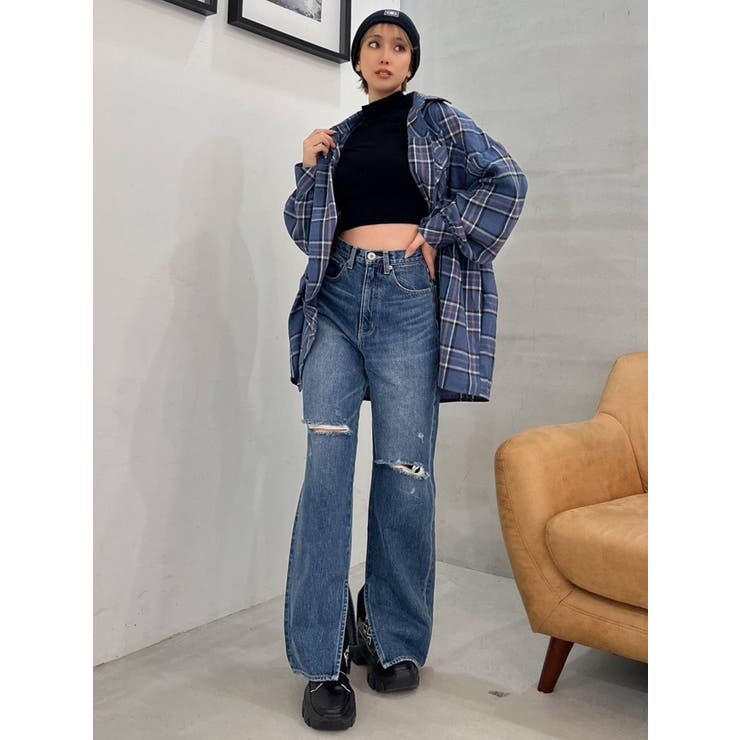 LOOSE CHECK GGシャツ | GYDA | 詳細画像7 