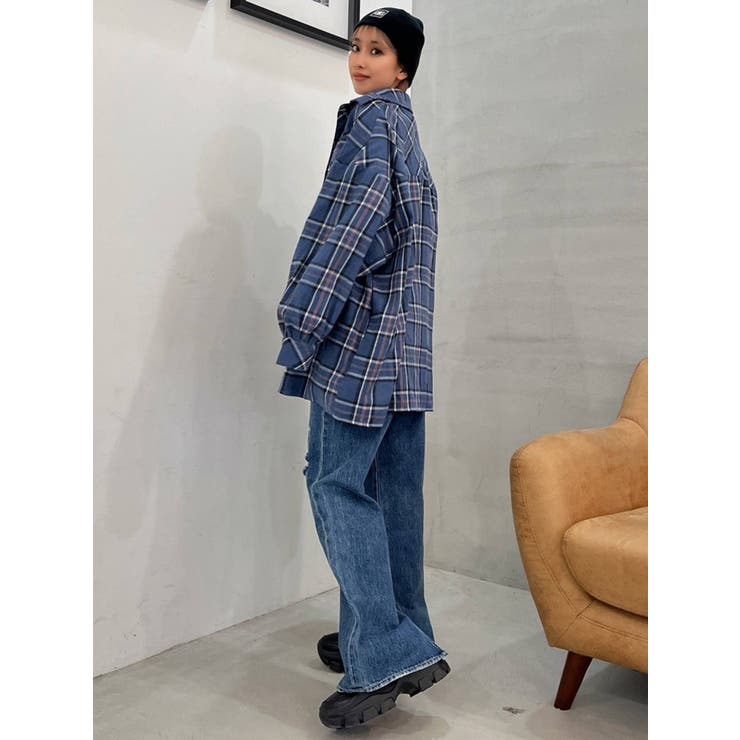 LOOSE CHECK GGシャツ | GYDA | 詳細画像8 