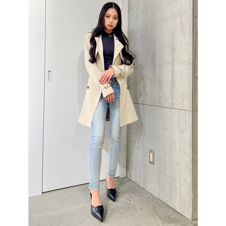 ダブルブレスト フレアトレンチコート | GYDA | 詳細画像13 