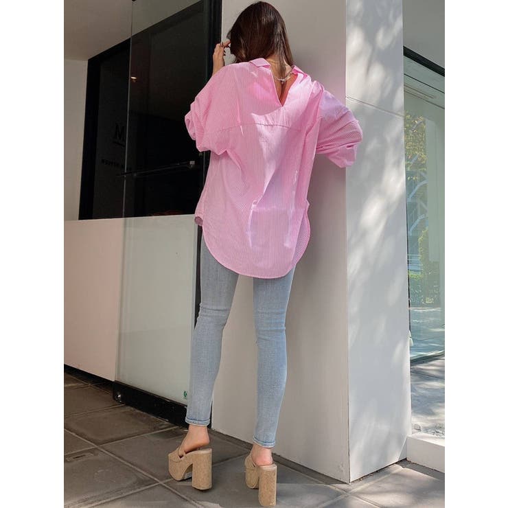 【オシャレ⭐GYDA】くすみピンク　オーバーシャツ　サイズF GYDA - 【オシャレ⭐GYDA】くすみピンク オーバーシャツ サイズFの通販