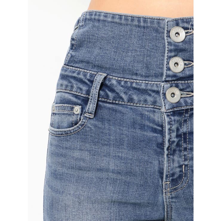 H/Wサイドクロスデザイン スキニーデニムパンツ[品番