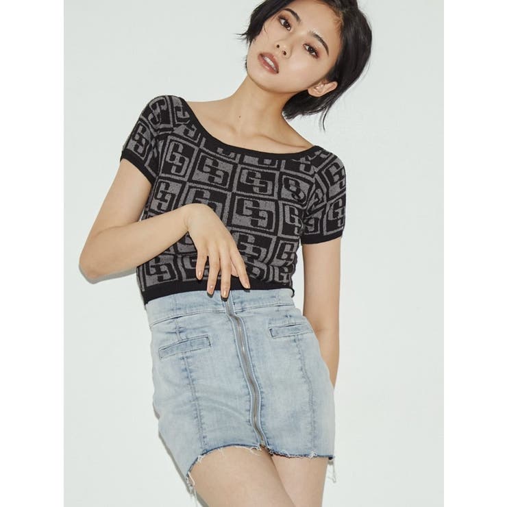 GG TILE PATTERN SHORTニットトップス[品番：MKSW0049497]｜GYDA