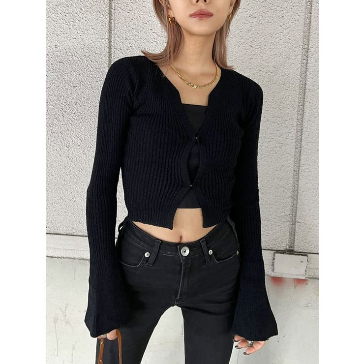 TINY】フレアsleeveコンパクトニットカーディガン[品番：MKSW0050061