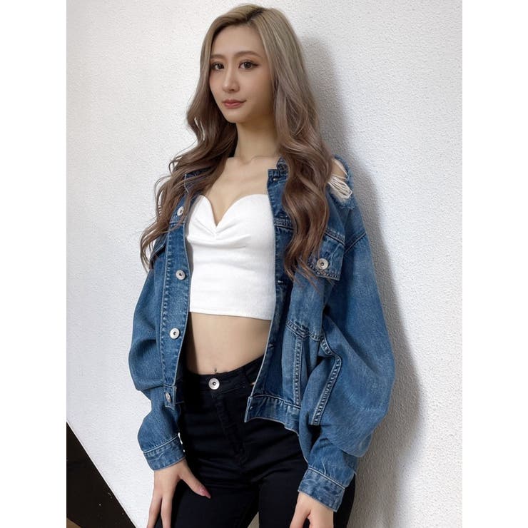 ブルー | BACK LONGリヨセルダメージGジャン | GYDA