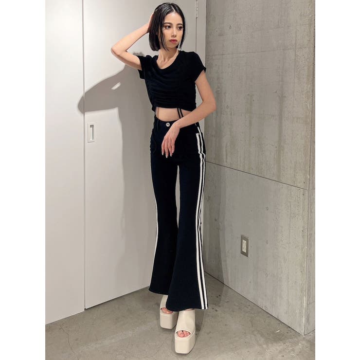 ハイウエスト2ラインフレアカラーパンツ | GYDA | 詳細画像12 