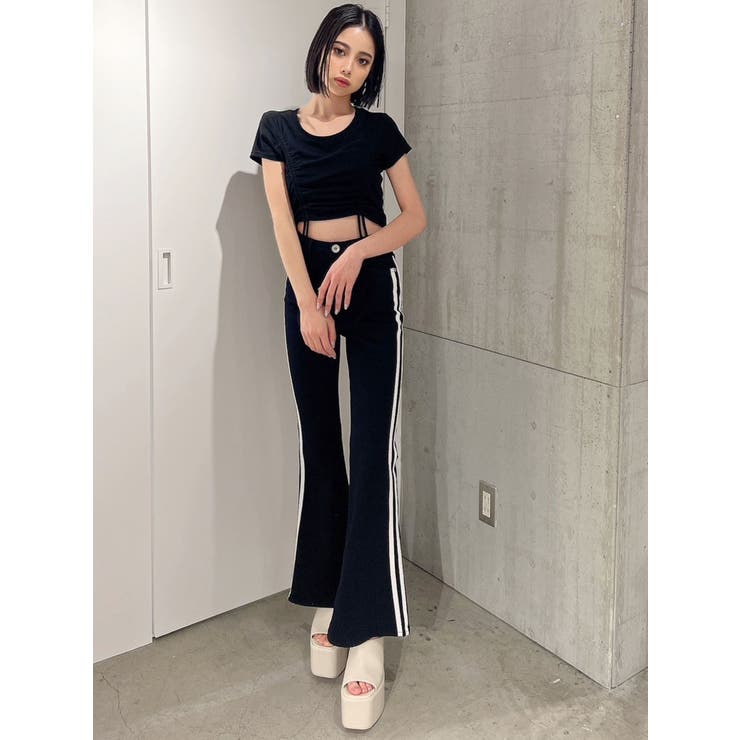 ハイウエスト2ラインフレアカラーパンツ | GYDA | 詳細画像13 