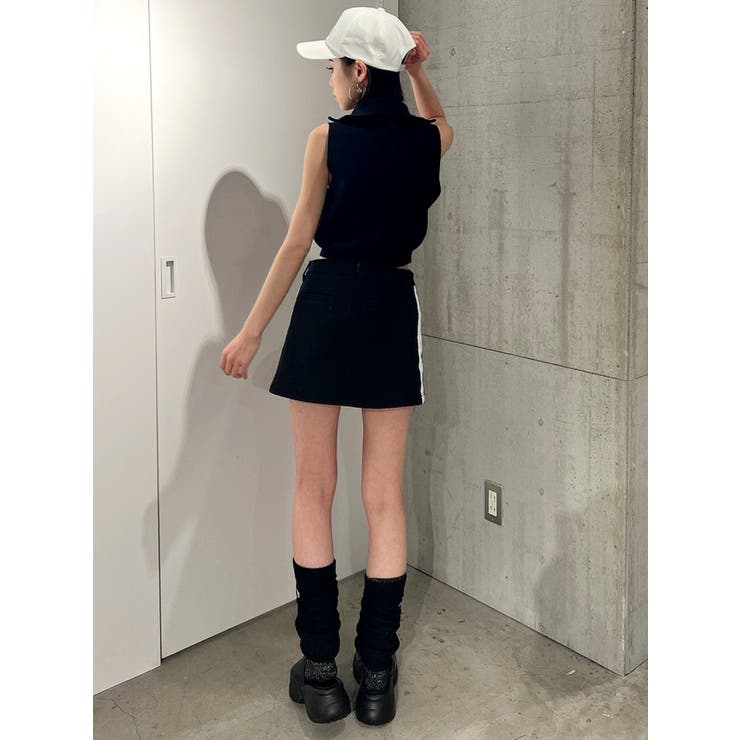 サイドラインスウエットスカートライクショートパンツ[品番