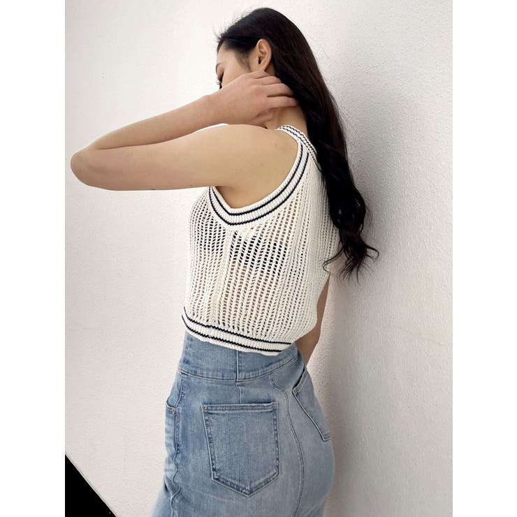 GGラインアメスリメッシュニット TOPS[品番：MKSW0050858]｜GYDA