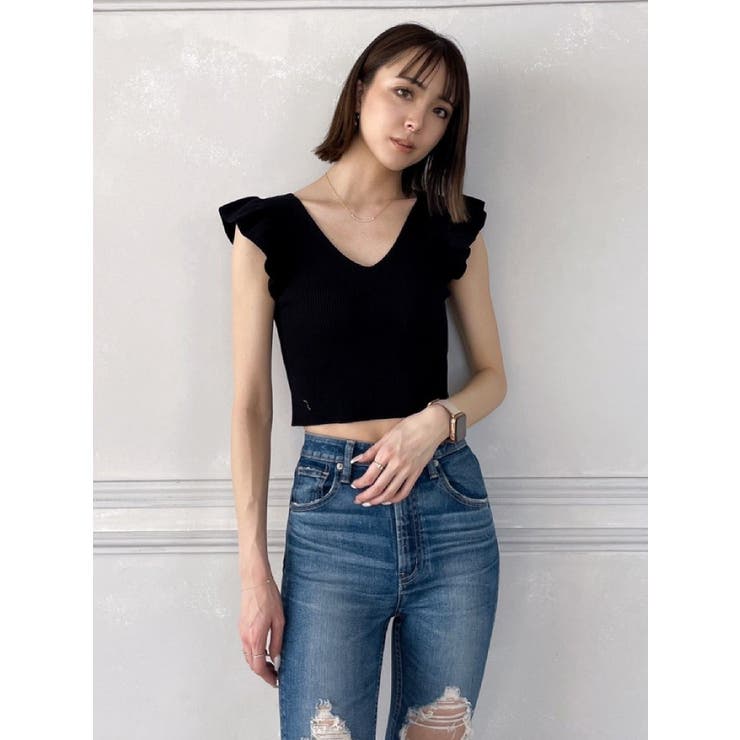 かえら様♥専用です♥トゥービーシック♥ストライプニットフリルチュニック46 2WAYストレッチバンピー チュニックブラウス