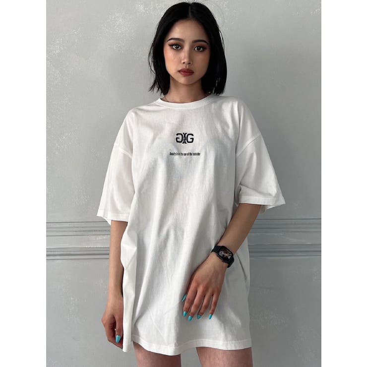 即購入禁止✖︎ GYDA Tシャツ ホワイト SHOPLIST限定】Mr Right BUNNYショートロングTシャツ[品番
