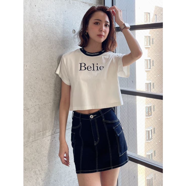 ブラック】BelieロゴcollarショートTシャツ[品番：MKSW0050872]｜GYDA