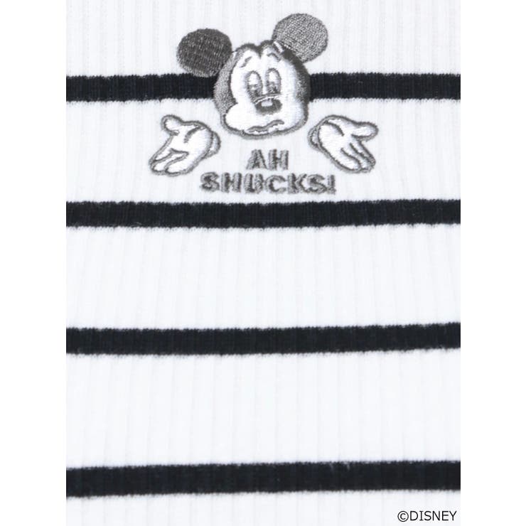 Mickey Mouse/FRONT EMBROIDERY テレコ Tシャツ[品番