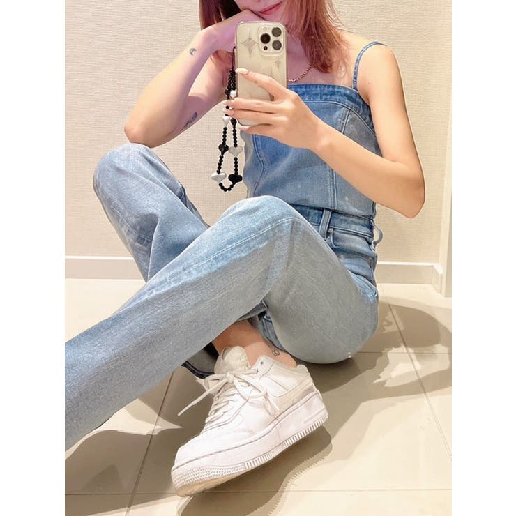 【WEB限定】【TINY】BACK ZIPベアデニムロンパース WEB限定】【TINY】BACK ZIPベアデニムロンパース[品番