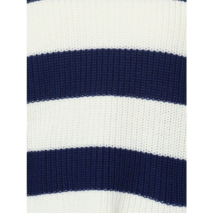 オフショルグラインダーボーダーニット TOPS[品番：MKSW0051806