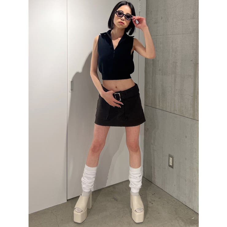 ハーフZIPノースリニットTOPS | GYDA | 詳細画像14 