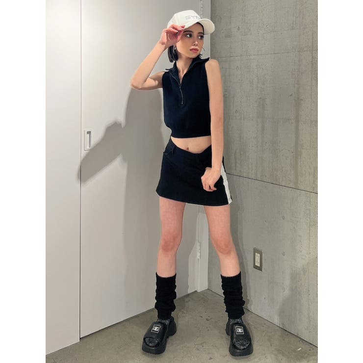 ハーフZIPノースリニットTOPS | GYDA | 詳細画像15 