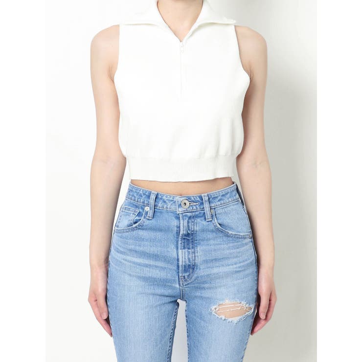 ハーフZIPノースリニットTOPS | GYDA | 詳細画像17 