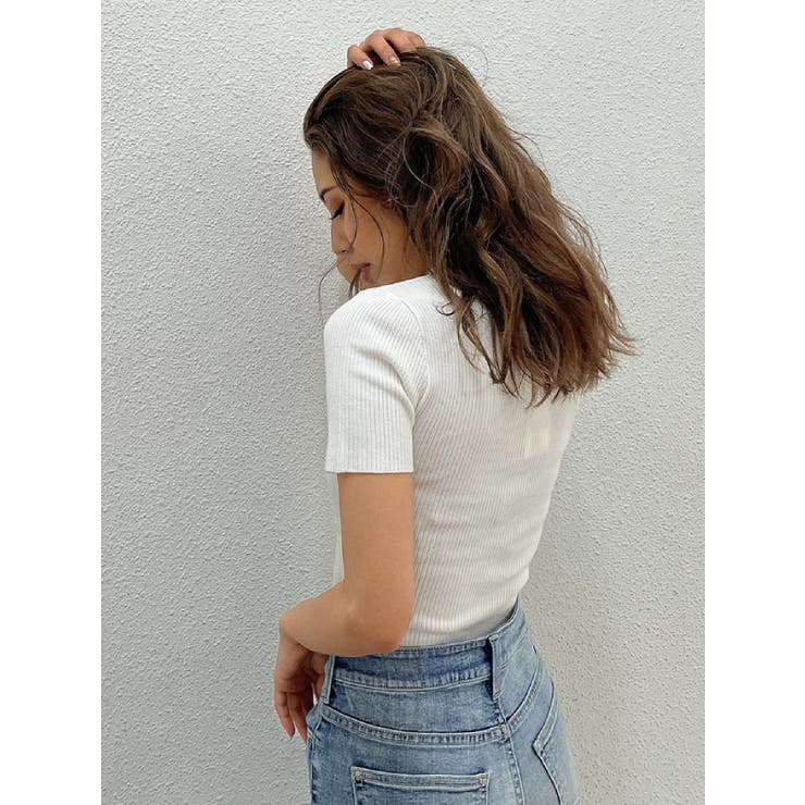 GG MOLDハーフスリーブニットTOPS[品番：MKSW0051808]｜GYDA