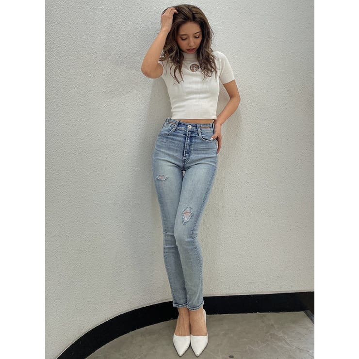 GG MOLDハーフスリーブニットTOPS[品番：MKSW0051808]｜GYDA