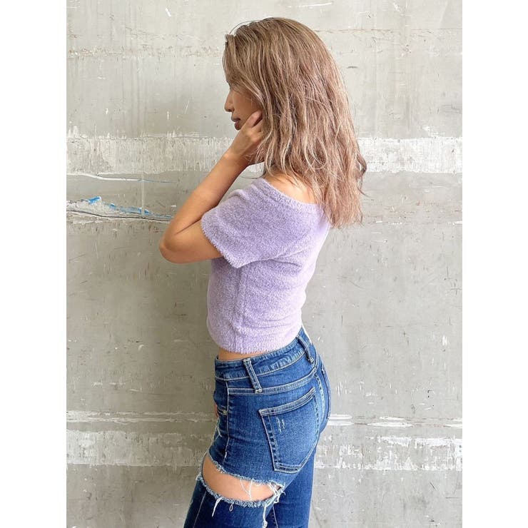 オフショルシャギーニットTOPS[品番：MKSW0051809]｜GYDA