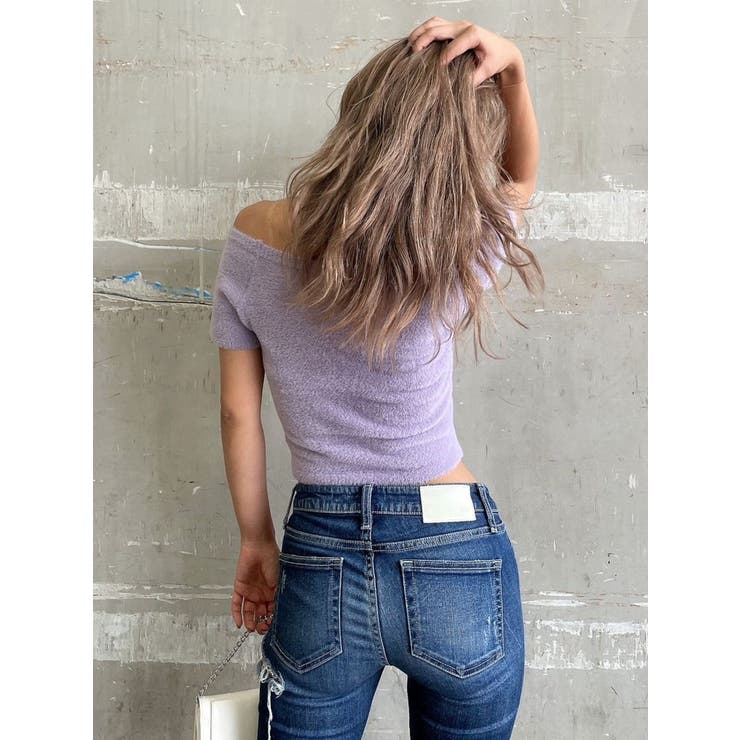 オフショルシャギーニットTOPS[品番：MKSW0051809]｜GYDA