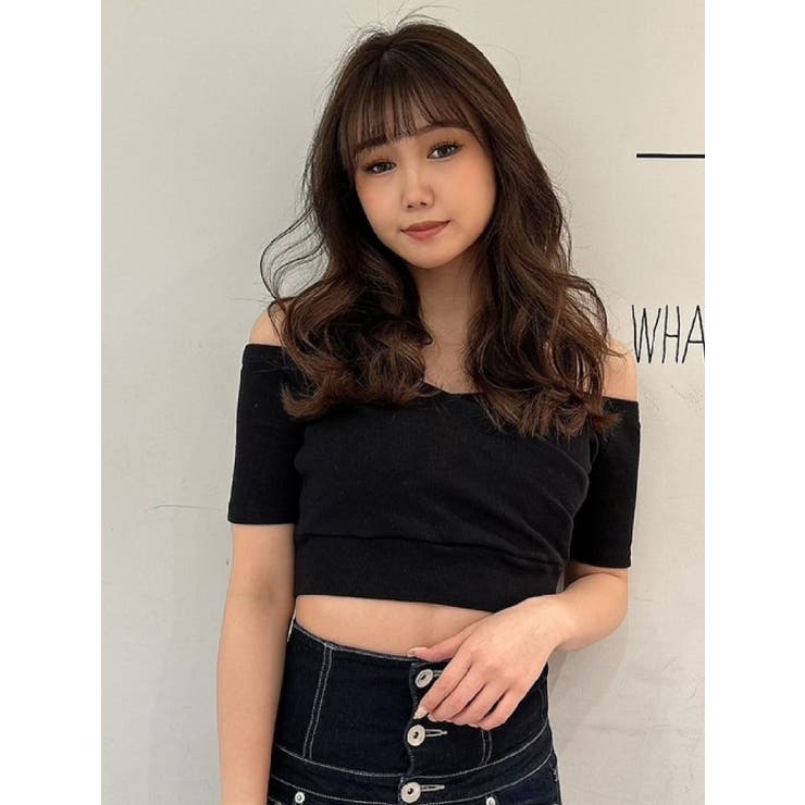 GYDA ハーフスリーブカシュクールオフショルショートトップス ハーフスリーブカシュクールオフショルショートTOPS[品番