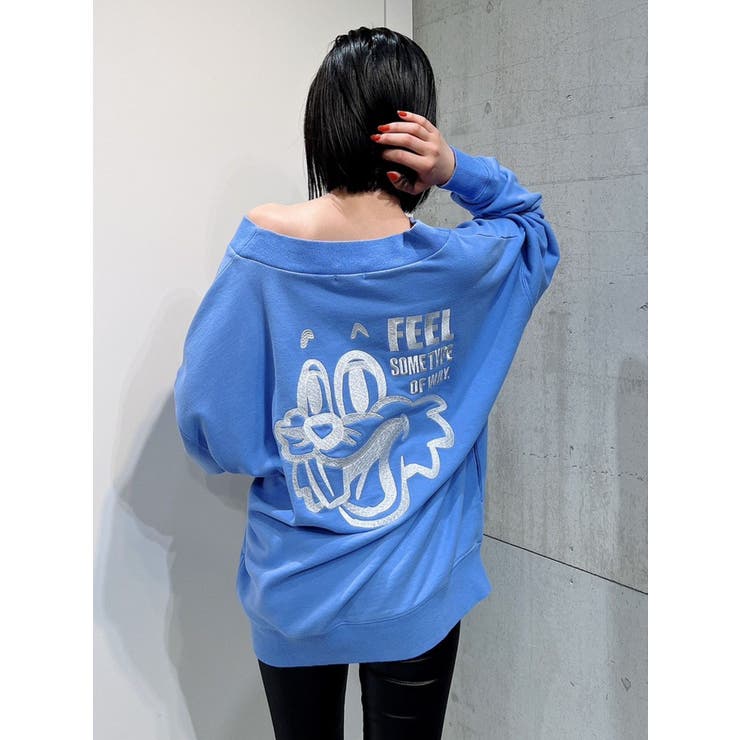 GYDA（ジェイダ）の「FEEL BUNNY Vネックスウェットトップス