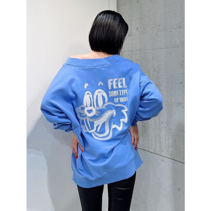 FEEL BUNNY VネックスウェットTOPS[品番：MKSW0052550]｜GYDA