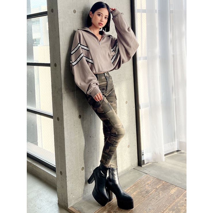 2LINE LOGOテープハーフZIP TOPS | GYDA | 詳細画像38 