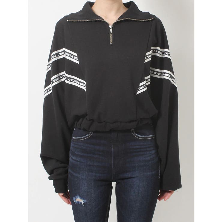 2LINE LOGOテープハーフZIP TOPS[品番：MKSW0051819]｜GYDA