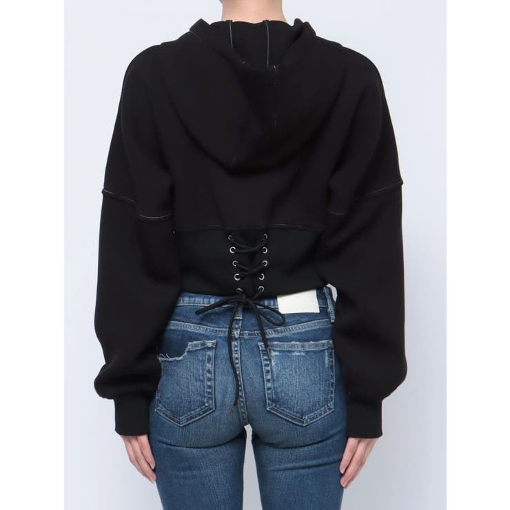 パーカー GYDA×DC OE LOGOショートスウェットZIP UPパーカー レディース GYDA×DC OE LOGOショートスウェットZIP UPパーカー[品番