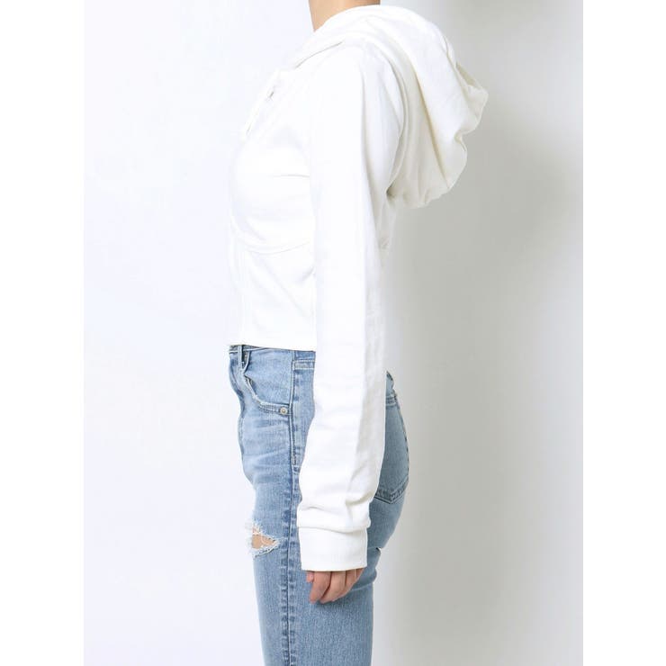 BACKレースアップコルセットショートパーカー[品番：MKSW0051404
