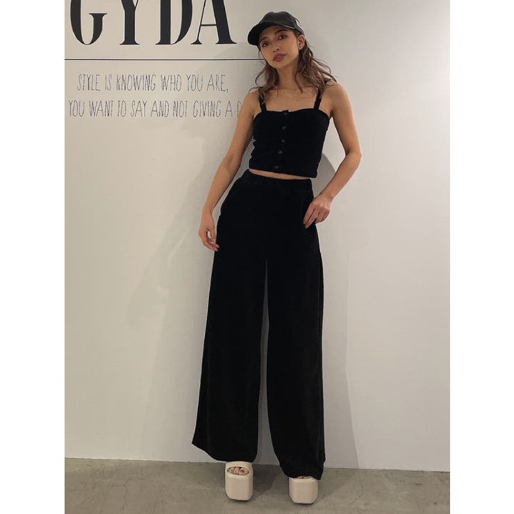 GYDA ジェイダ フロントボタン コーデュロイ ビスチェ キャミ トップス GYDA ジェイダ フロントボタン コーデュロイ ビスチェ キャミ