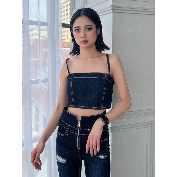 新品melt the lady zip up cargo topsデニムビスチェ 新品melt the lady zip up cargo topsデニムビスチェ - メルカリ
