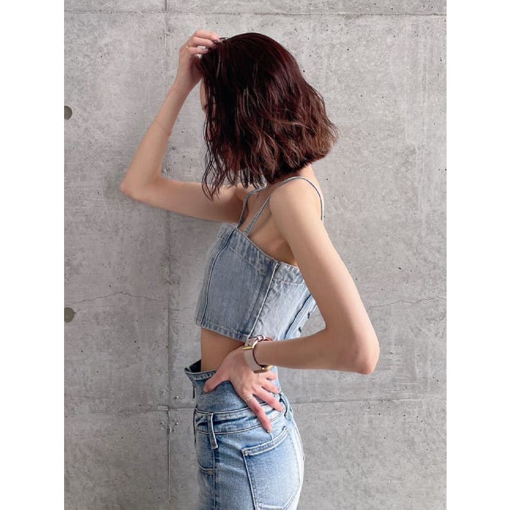 新品未使用⭐︎ GYDA ジェイダ　レースアップデニムシャツ BACK レースアップデニムビスチェ[品番：MKSW0052870]｜GYDA（ジェイダ