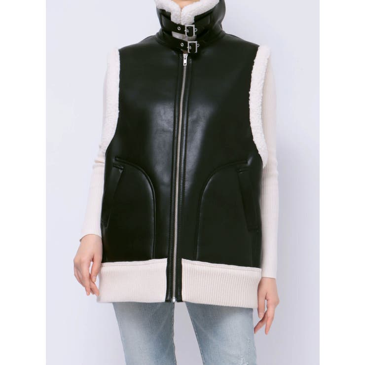 VEQUM（VEQUM）の「【VEQUM】SHORT FAKE MOUTON VEST（ベスト