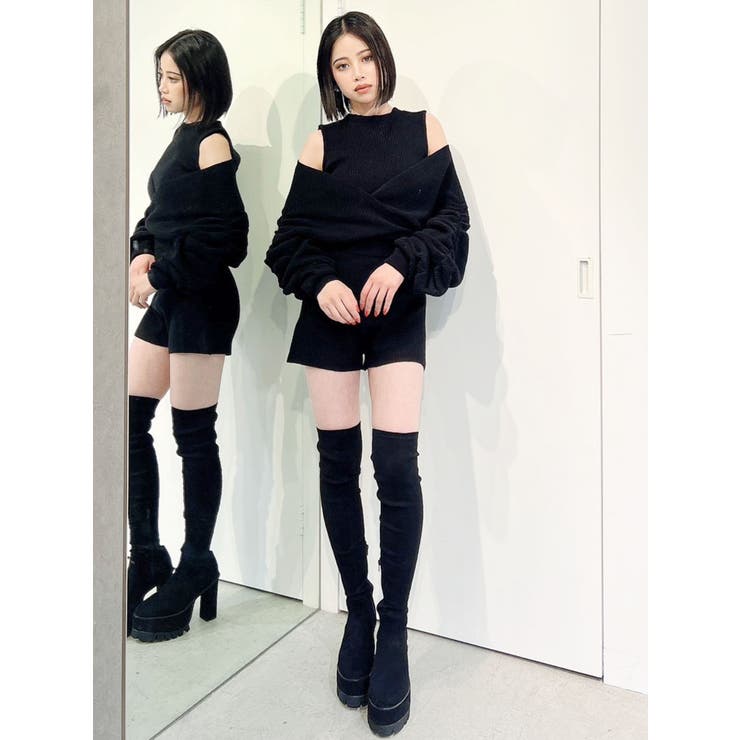 アームギャザーニットロンパース[品番：MKSW0052752]｜GYDA（ジェイダ