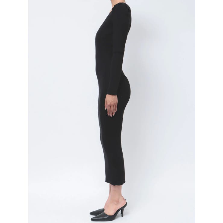 2WAYスクエアネックニットロングワンピース[品番：MKSW0053133