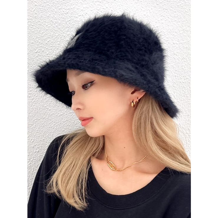 フェイクレザーパッチモヘアバケットHAT[品番：MKSW0053145]｜GYDA 