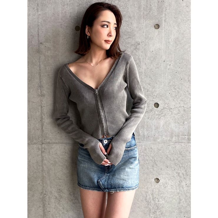 ブリーチ Wファスナー リブニット  TOPS[品番：MKSW0052583]｜GYDA（ジェイダ）のレディースファッション通販｜SHOPLIST（ショップリスト）