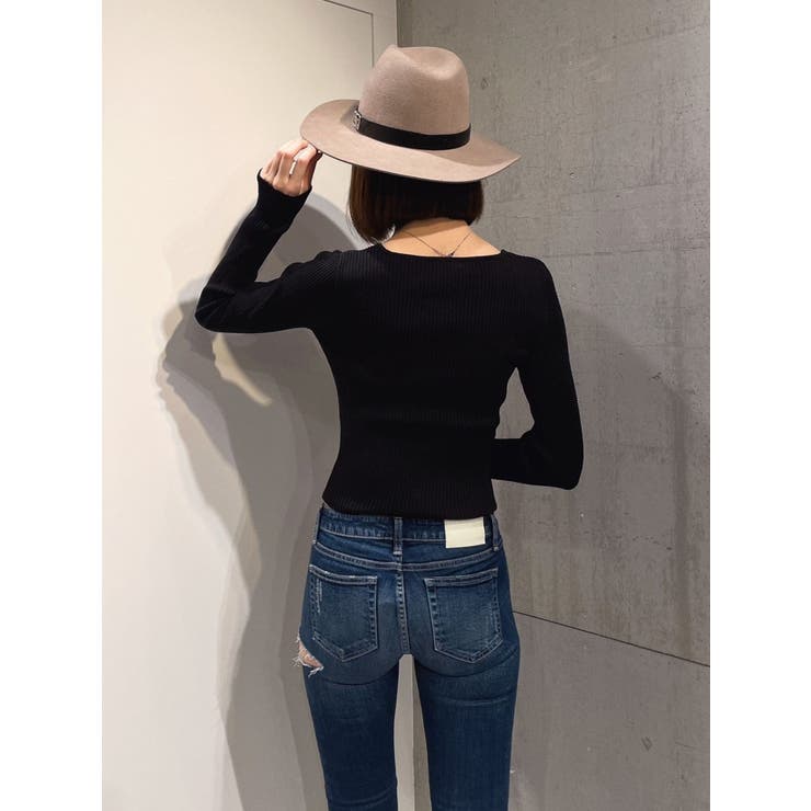 VネックリブニットTOPS[品番：MKSW0052584]｜GYDA（ジェイダ
